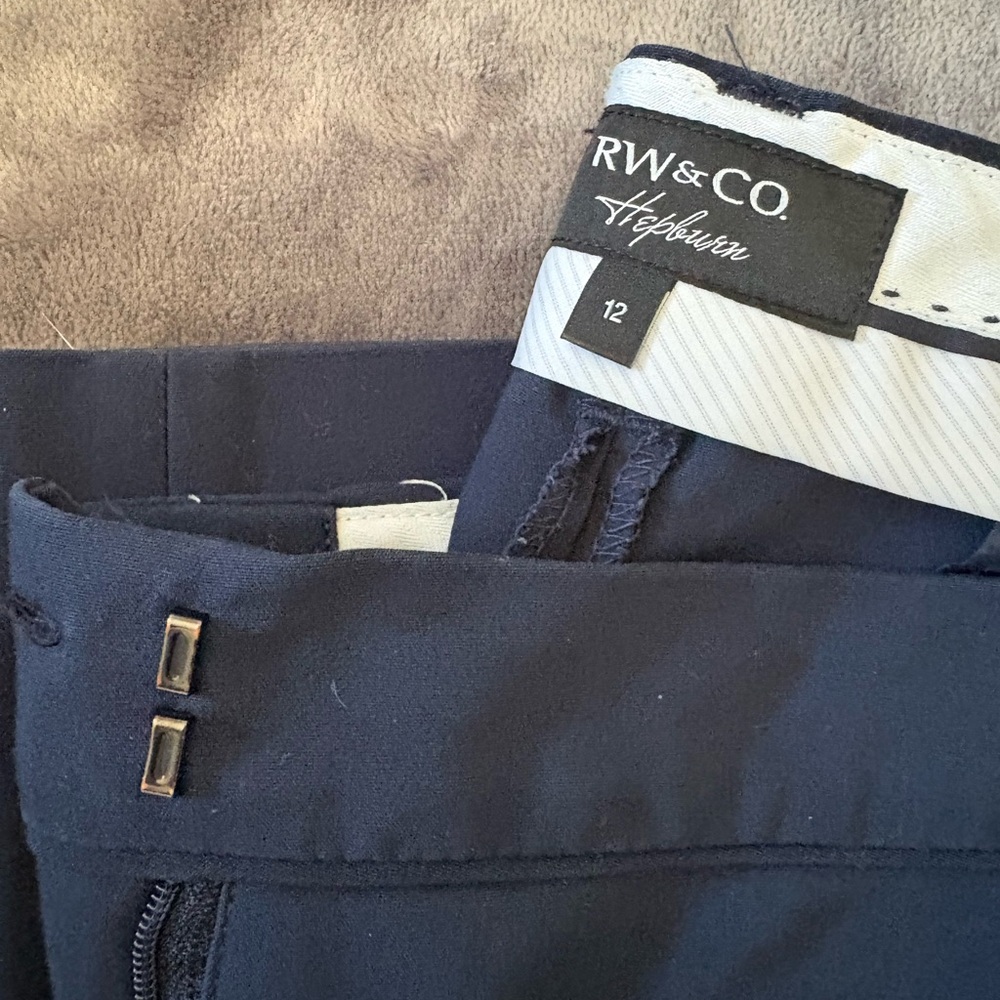 RW&CO. Navy Blue Dress Pants with Flat Front Design